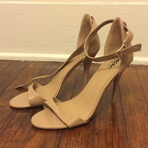 Nude strap heels